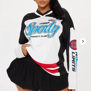 Sporty rhinestone jersey
